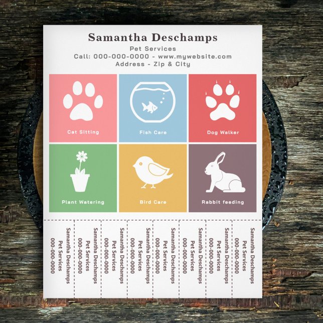 Pet Services & Colour Squares Tear Off Strips Flye Flyer (Pet Services & Color Squares Tear Off Strips Flyer)