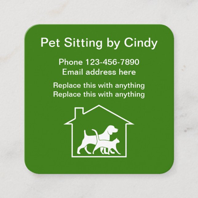 Pet Services Modern Business Cards (Front)