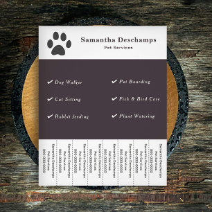 Pet Services Tear Off Strips Flyer