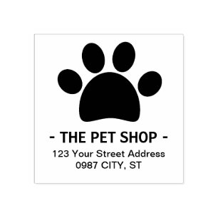 Pet Shop Pet Businness Paw rubber stamp