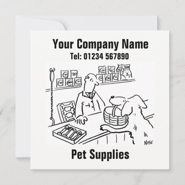Pet Shop & Pet Supplies Cartoon card (Front)