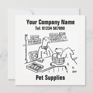 Pet Shop & Pet Supplies Cartoon card