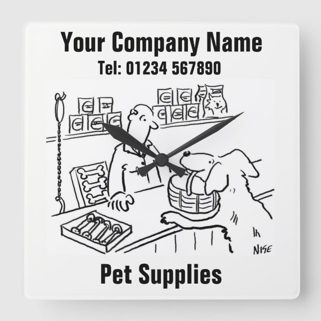 Pet Shop & Pet Supplies Cartoon Clock (Front)