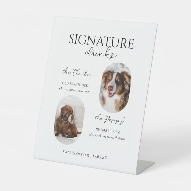 Pet Signature Drink Menu Pedestal Sign (Front)
