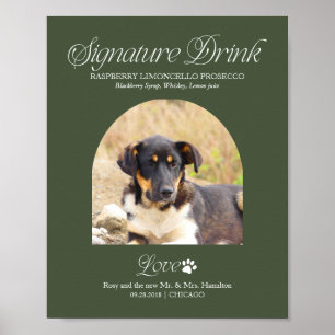 Pet Signature Drink Wedding Sign with Photo