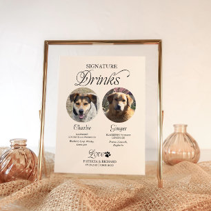 Pet Signature Drinks Wedding Sign with Photo