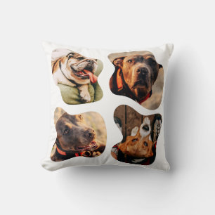 Pet Simple Modern Playful Four Photo Cushion