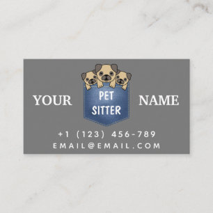 Pet Sitter Animal Care Service Cute Dogs Modern Business Card