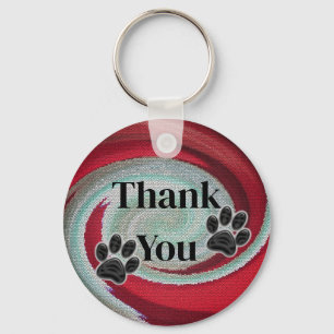 Pet Sitter Appreciation Dog Walker Red Swirl Key Ring