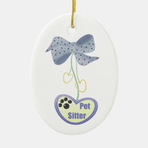 Pet Sitter (blue dangle) Ceramic Tree Decoration
