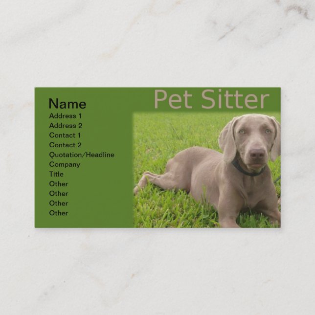 Pet Sitter Business Card (Front)