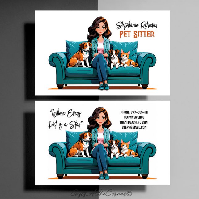 Pet Sitter  Business Card (Creator Uploaded)
