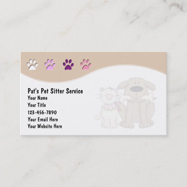 Pet Sitter Business Cards (Front)