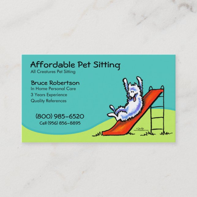 Pet Sitter Dog Day Care Business Business Card (Front)