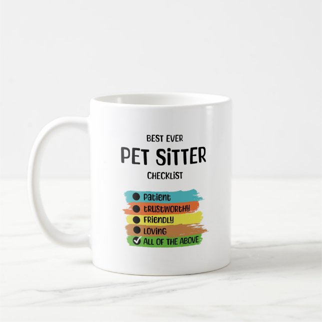 Pet Sitter Dog Walker Appreciation Thank You Coffee Mug (Left)