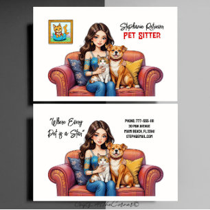 Pet Sitter Dog Walker Business Card