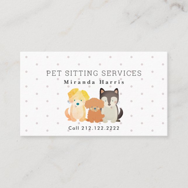 Pet Sitter Dog Walker Business Card (Front)