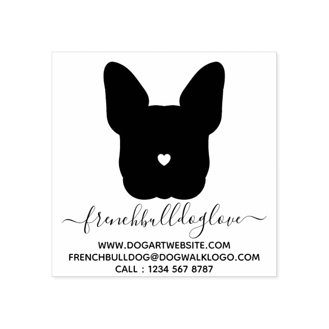 Pet Sitter Dog Walker French Bulldog Rubber Stamp (Imprint)