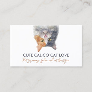Pet Sitter Funny Calico Cat Business Card