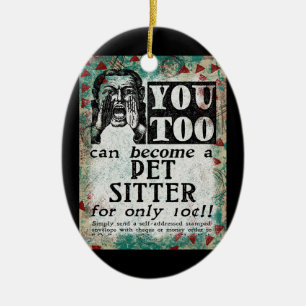 Pet Sitter - Funny Vintage Retro Ceramic Tree Decoration