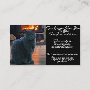 Pet Sitter Grey British Shorthair Kitty Cat Business Card