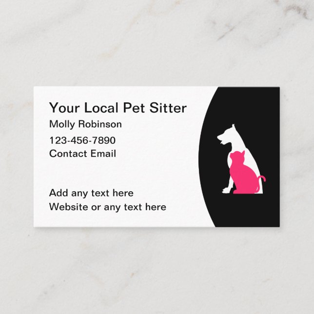 Pet Sitter New Simple Business Cards (Front)