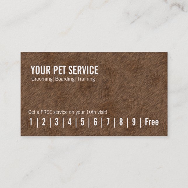 Pet Sitter Pet Grooming Dog Walker Loyalty Card (Front)