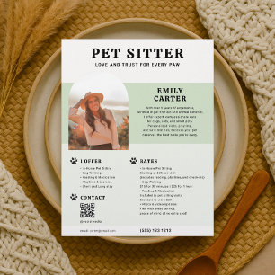 Pet Sitter Photo Sage QR Code Flyer