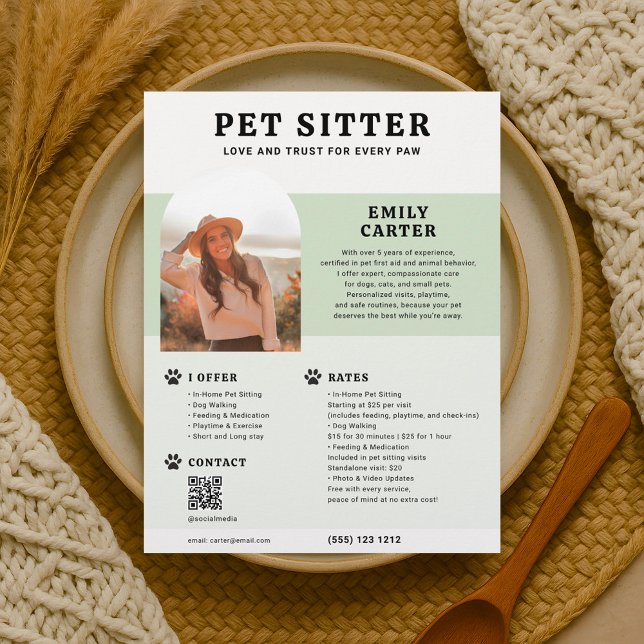 Pet Sitter Photo Sage QR Code Flyer (Creator Uploaded)