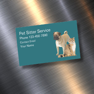 Pet Sitter Service Simple Business Card Magnets