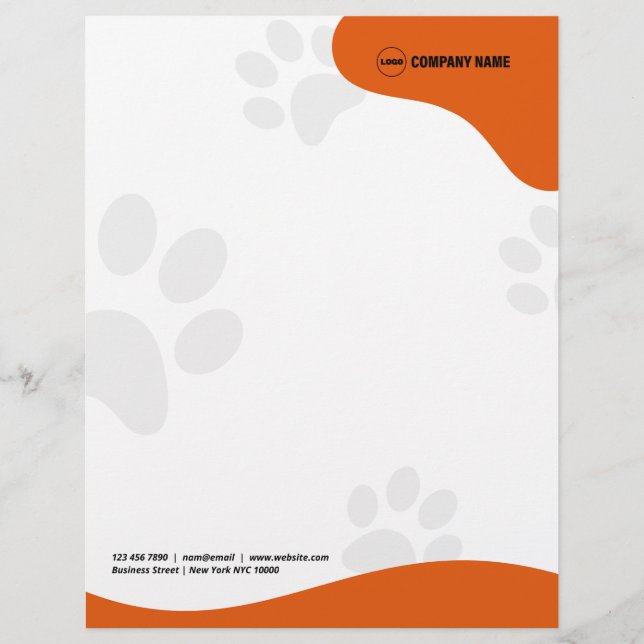 Pet Sitter Services Custom Custom Letterhead (Front)