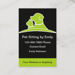 Pet Sitter Trendy Modern Business Cards