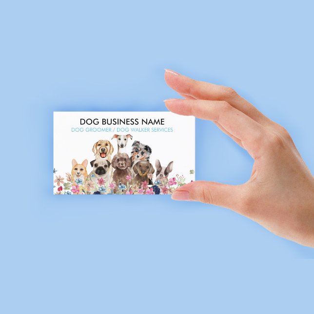 Pet Sitter Walker dog petcare blue Business Card (Pet Sitter Walker dog petcare blue Business Card)
