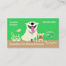 Pet Sitters Business Card-green