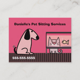 Pet Sitter's Business Red Business Card