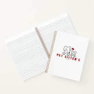 Pet Sitter's Club Dog Walkers White Black & Red Notebook