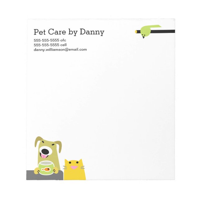 Pet Sitter's Notepad (Front)