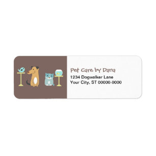 Pet Sitter's Return Address Labels