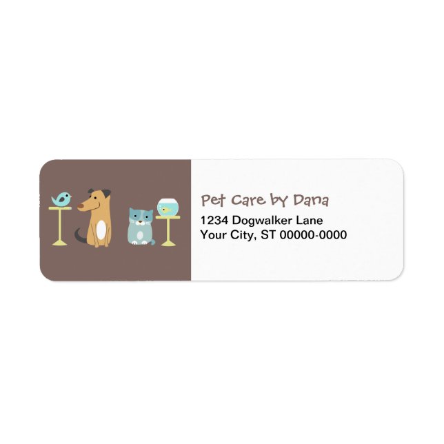Pet Sitter's Return Address Labels (Front)