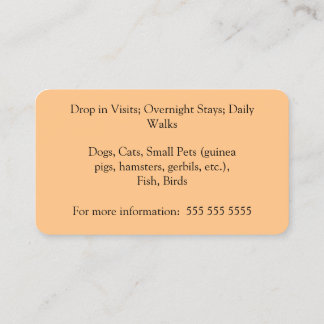Pet Sitting Business Cards