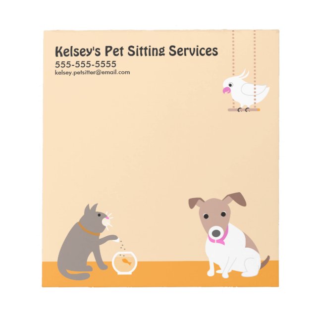 Pet Sitting Business Notepad (Front)