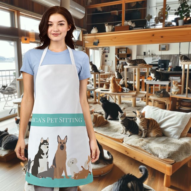 Pet Sitting Cat Care Dog Grooming Personalised Apron (Creator Uploaded)