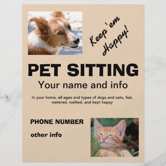 pet sitting dog and cat flyer zazzle co uk pet sitter flyer