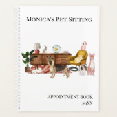 Pet Sitting Dog Cat Training Watercolor Pets Planner (Front)