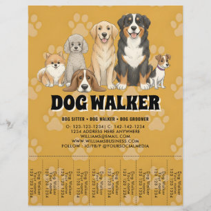 Pet Sitting Dog Walker Custom Promotional Flyer