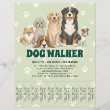 Pet Sitting Dog Walker Custom Promotional Green
