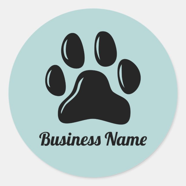 Pet Sitting Dog Walker Pet Sitter Cute Paw Classic Round Sticker (Front)