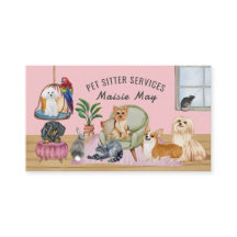 Pet Sitting, Dog Walking, Grooming Business Card