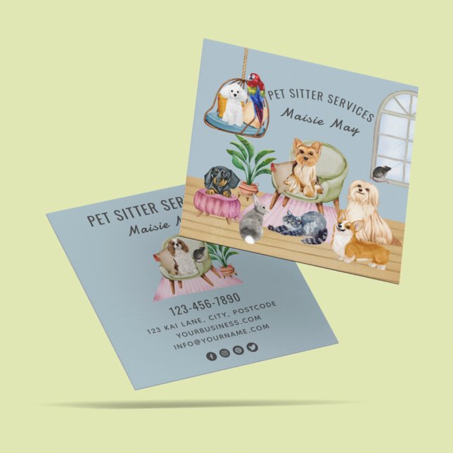 Pet Sitting, Dog Walking, Grooming Business Card (Creator Uploaded)