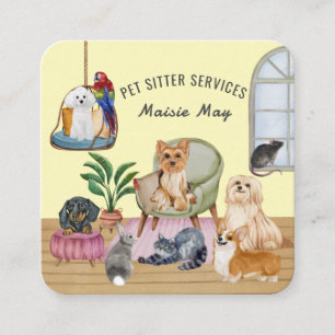 Pet Sitting, Dog Walking, Grooming Business Card
